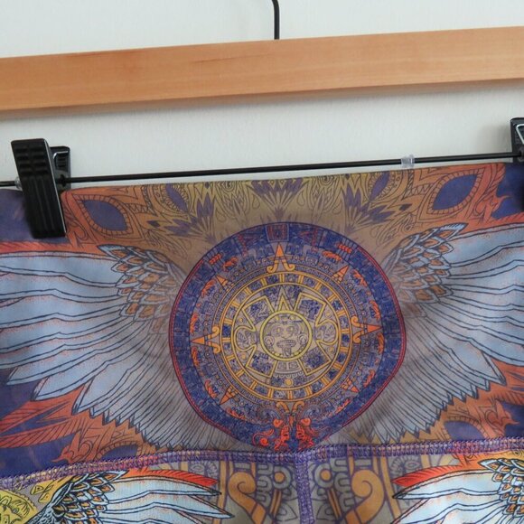 LIQUID DREAMS Mayan Aztec Boho Rave Hippie Festival Hot Pants Yoga Shorts Sz S - Picture 9 of 14